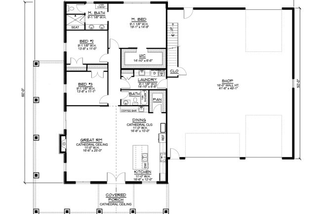 BG-20003LegacyBarndominiumFirstFloorPlan_1600x Legacy BG-20003 barndominium blueprint