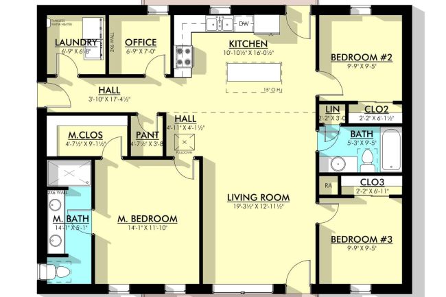 PL-71003COLOREDrr_1600x Jericho PL-71003 barndominium floor plan