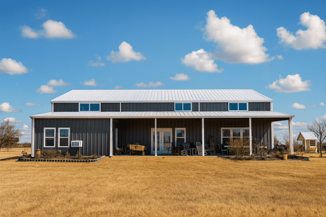 Morgan PL-62511 barndominium real build photo