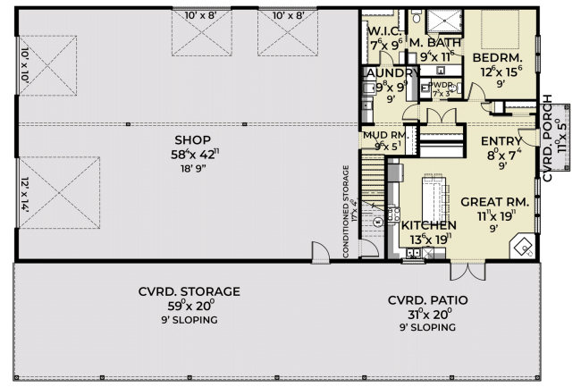 JRW-10008DarleneBarndominiumFirstFloorPlan_1600x Darlene JRW-1008 barndominium floor plan