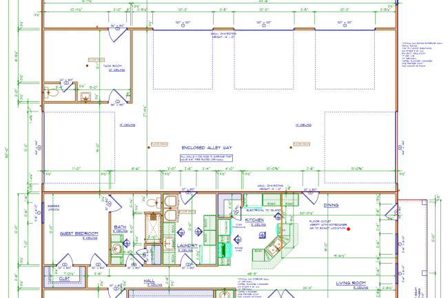 LS-42001FloorPlanNOWATERMARK_1600x Sparks LS-42001 barndominium blueprint