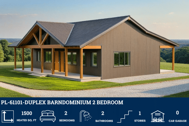 PL-61101-Duplex_1_b73d24b4-d483-4661-86f1-f8185c4708c1_1600x Bastrop PL-61101 barndominium — 2 bed, 2 bath, 1,500 sq ft