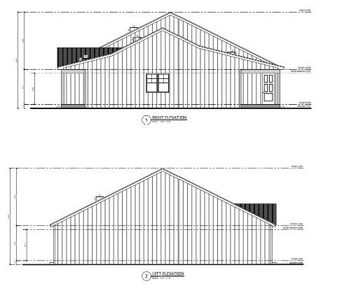 PL-61313sideelevations_1600x Pinewood PL-61313 barndominium blueprint