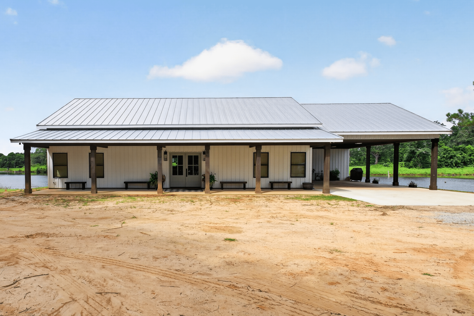 PL-62301-A Anna barndominium with carport, 1,683 sq ft, 3 bed, 2 bath, with a 1,180 sq ft carport