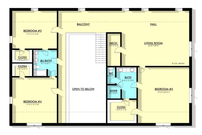 PL-62511COLORED2NDFLOORPLANreducedres_1600x Morgan PL-62511 barndominium 2nd floor blueprint