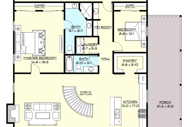 PL-63002_MAIN_FLOOR_COLOR_1600x Graham PL-63002 barndominium floor plan