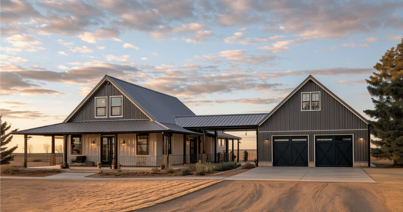 barndominium with detached garage plans
